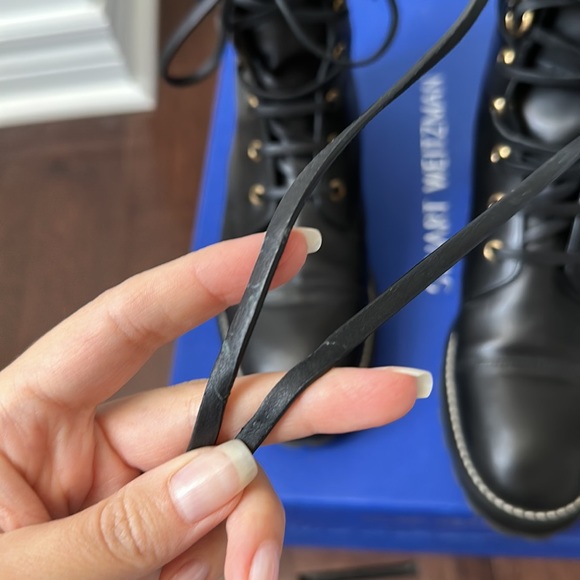 Stuart Weitzman Lexy Leather Combat Boots - Picture 11 of 16